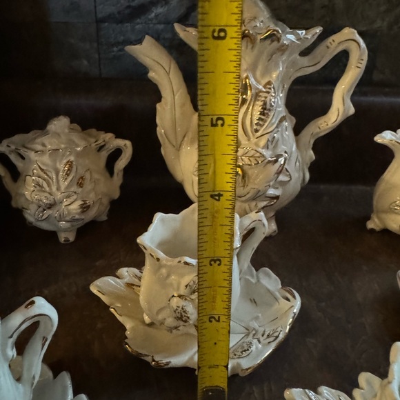 Vintage Tilso tea set rare, excellent condition!!! Leaves ivory, gold HTF!!!LOOK - Picture 8 of 12